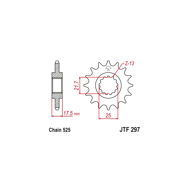 Első lánckerék JT 15 fogak,525