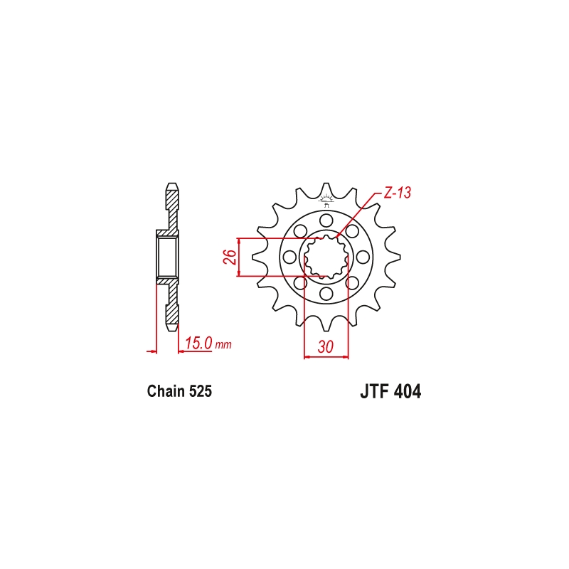 Első lánckerék JT 17 fogak,525
