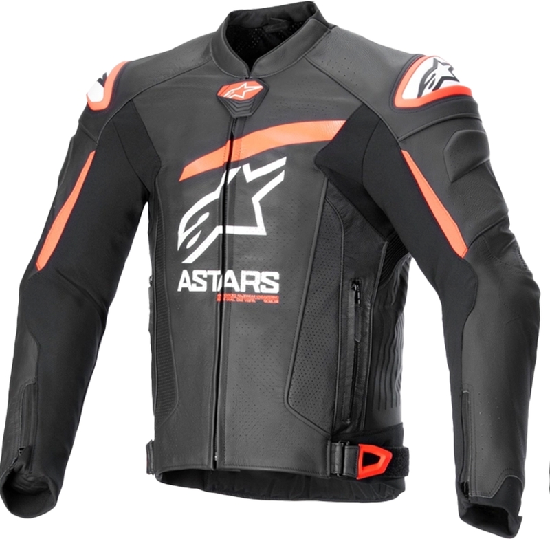 Alpinestars GP plus R 4 Airflow bőr motorkerékpár kabát fekete-fluo piros-fehér