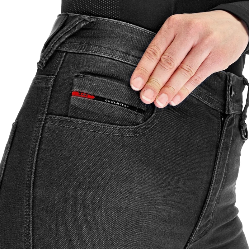 Shima Ridge hosszabbított női motoros farmer fekete