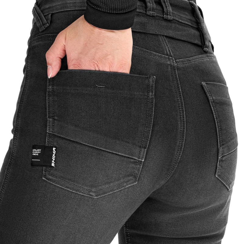 Shima Ridge hosszabbított női motoros farmer fekete