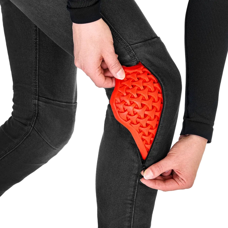 Shima Ridge hosszabbított női motoros farmer fekete