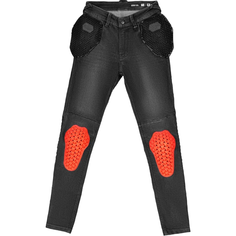 Shima Ridge hosszabbított női motoros farmer fekete