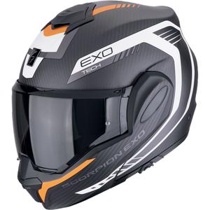 Scorpion EXO-TECH EVO CARBON COSY hátrahajtható állú bukósisak matt fekete-narancssárga