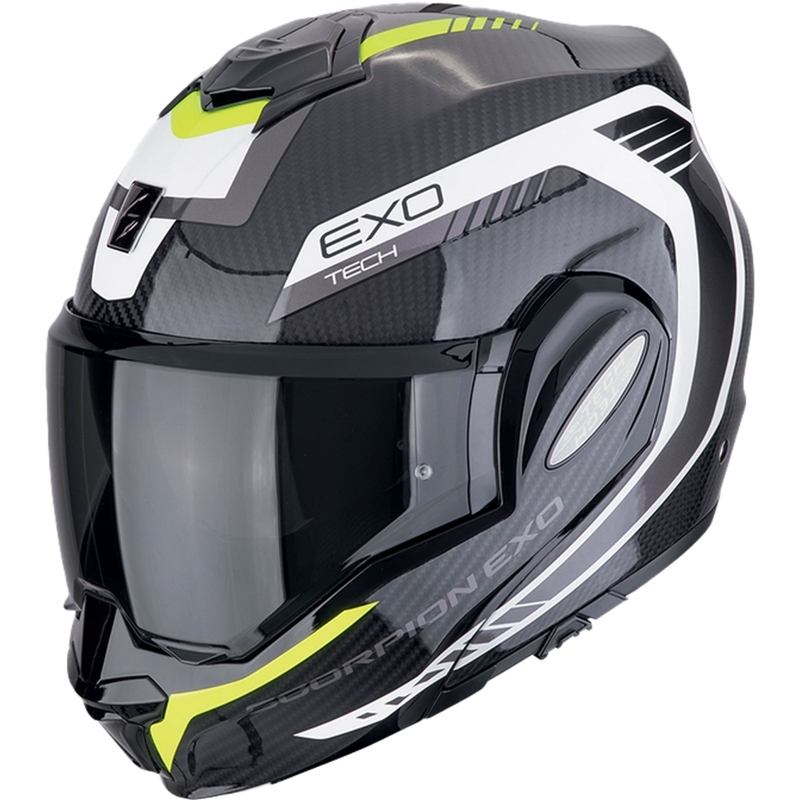 Scorpion EXO-TECH EVO CARBON COSY hátrahajtható állú bukósisak fekete-fluo sárga