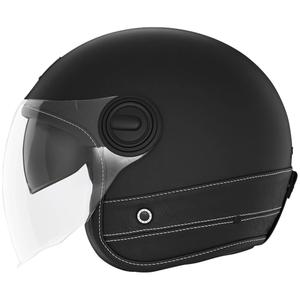 NOX PREMIUM Heritage nyitott motoros bukósisak fekete-bőr