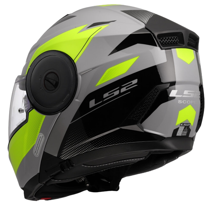 LS2 FF902 Scope II Duria felnyitható motoros bukósisak szürke-fluo sárga