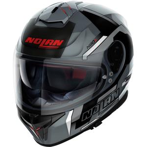 Nolan N80-8 Wanted N-com zárt motoros bukósisak fekete-piros