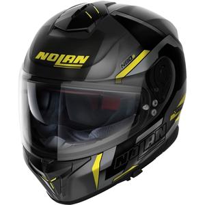 Beépített motoros sisak Nolan N80-8 Wanted N-com fekete-fluo sárga