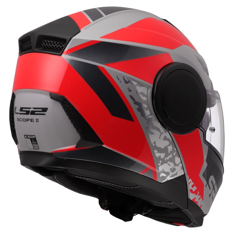 LS2 FF902 Scope II Oxyd felnyitható motoros bukósisak szürke-piros