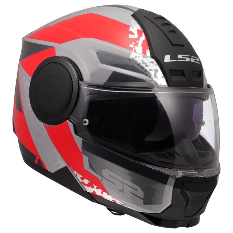LS2 FF902 Scope II Oxyd felnyitható motoros bukósisak szürke-piros