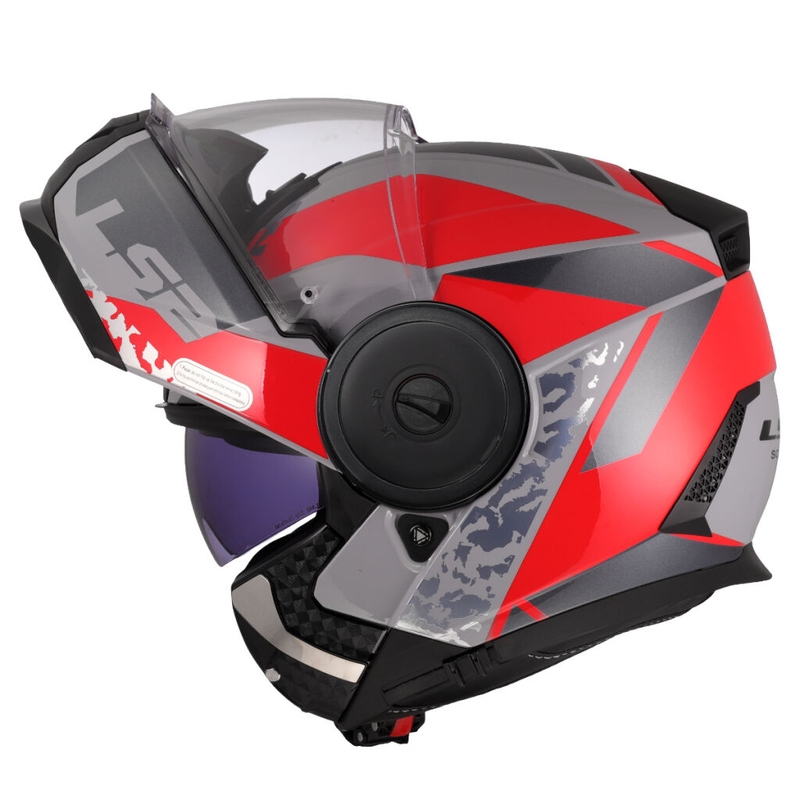 LS2 FF902 Scope II Oxyd felnyitható motoros bukósisak szürke-piros