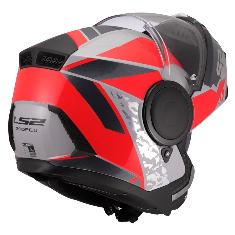 LS2 FF902 Scope II Oxyd felnyitható motoros bukósisak szürke-piros