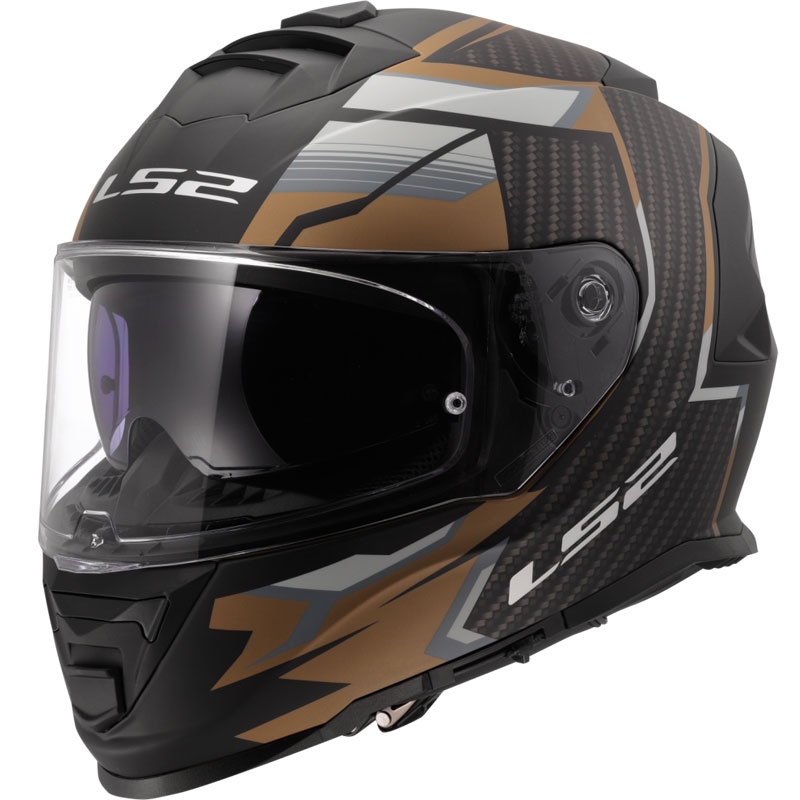 LS2 FF800 Storm II Tracker zárt motoros bukósisak fekete-arany