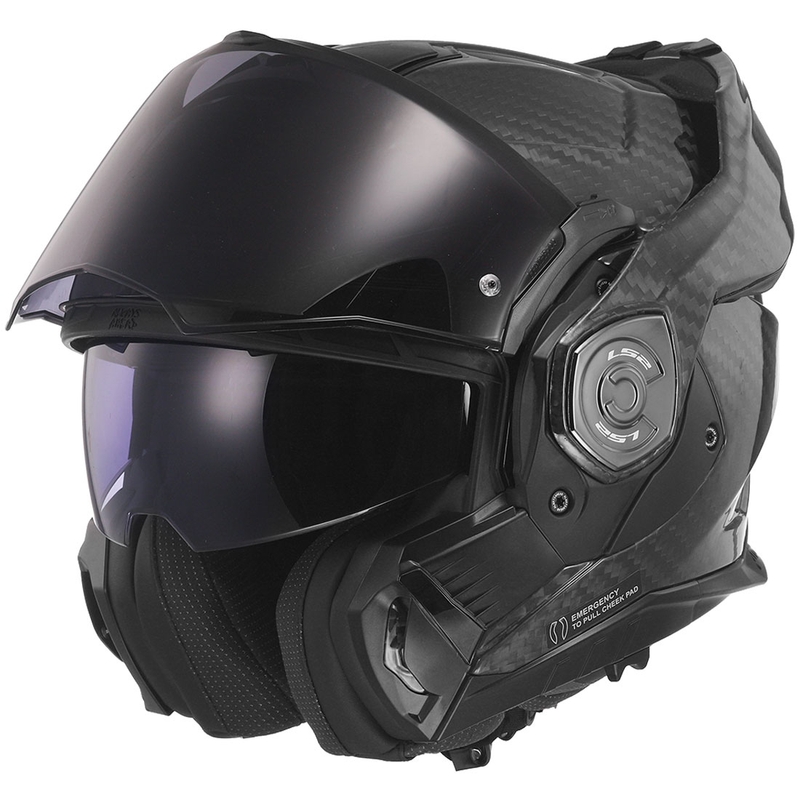 LS2 FF901 Advant X Carbon hátrahajtható állú bukósisak fekete