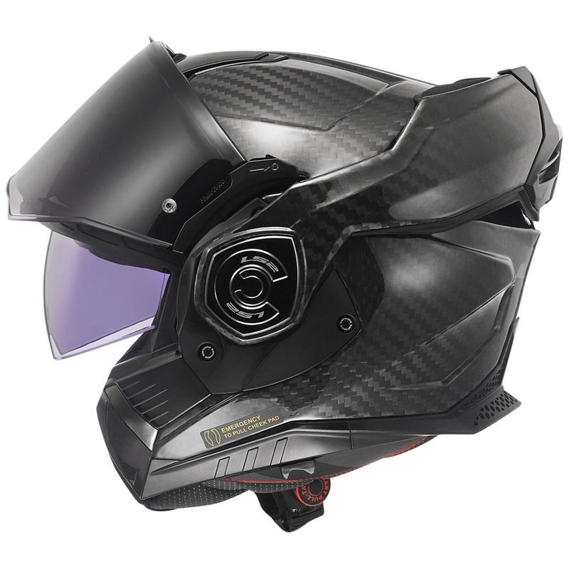 LS2 FF901 Advant X Carbon hátrahajtható állú bukósisak fekete