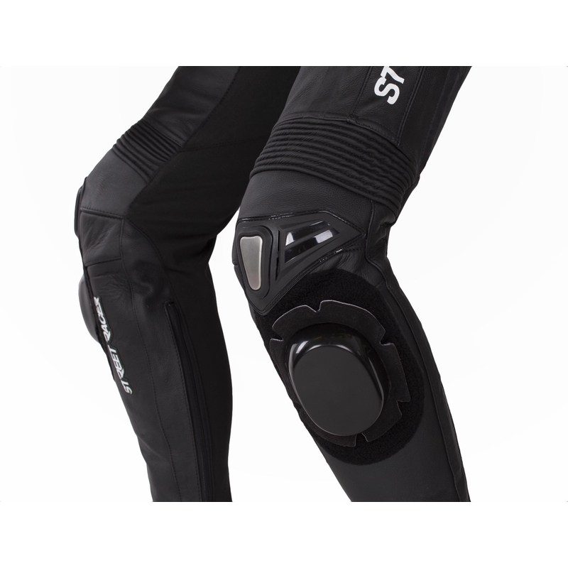 Street Racer Fast Track 2.1 motoros bőrkombi fekete-fehér