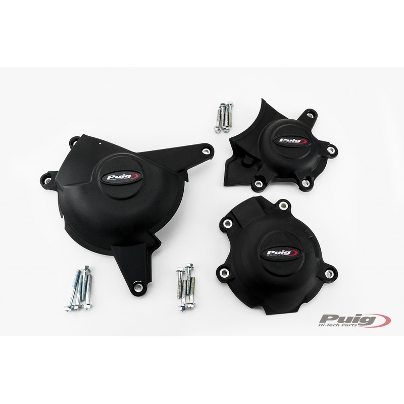 Engine covers PUIG Track for Championship fekete included 3 covers