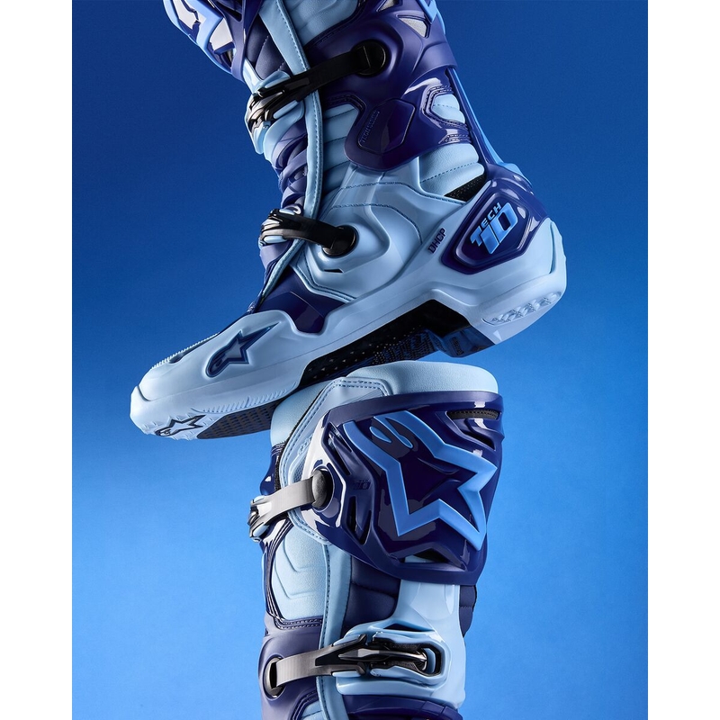 Alpinestars Tech 10 limitált kiadású Steelers motoros csizma kék-világoskék
