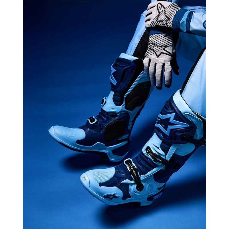 Alpinestars Tech 10 limitált kiadású Steelers motoros csizma kék-világoskék
