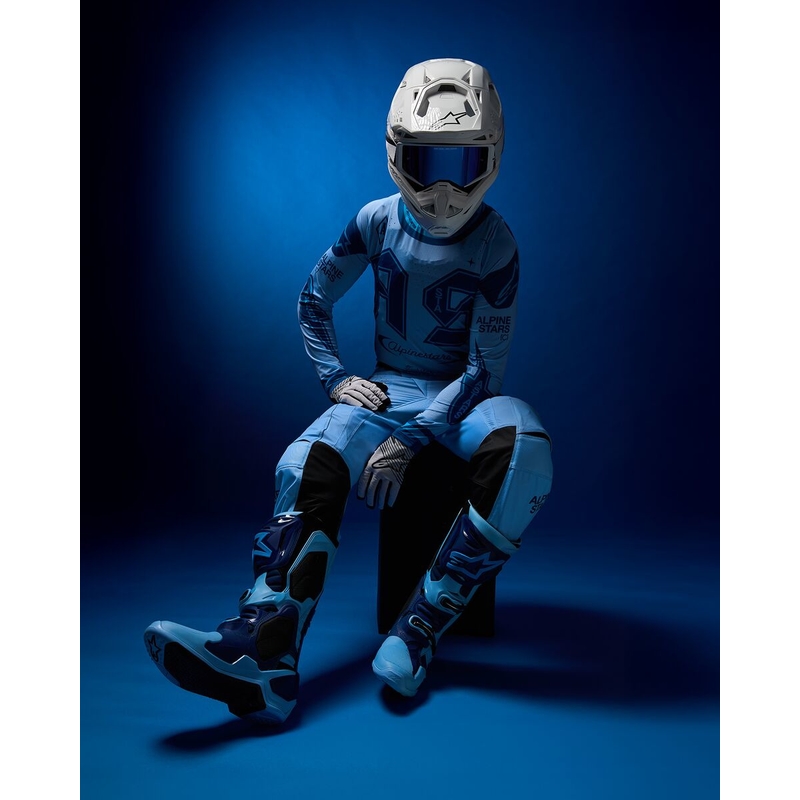 Alpinestars Tech 10 limitált kiadású Steelers motoros csizma kék-világoskék