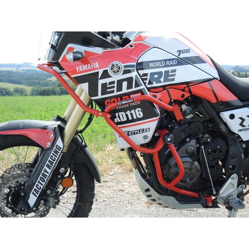 Engine guards RDMOTO piros (with protectors)