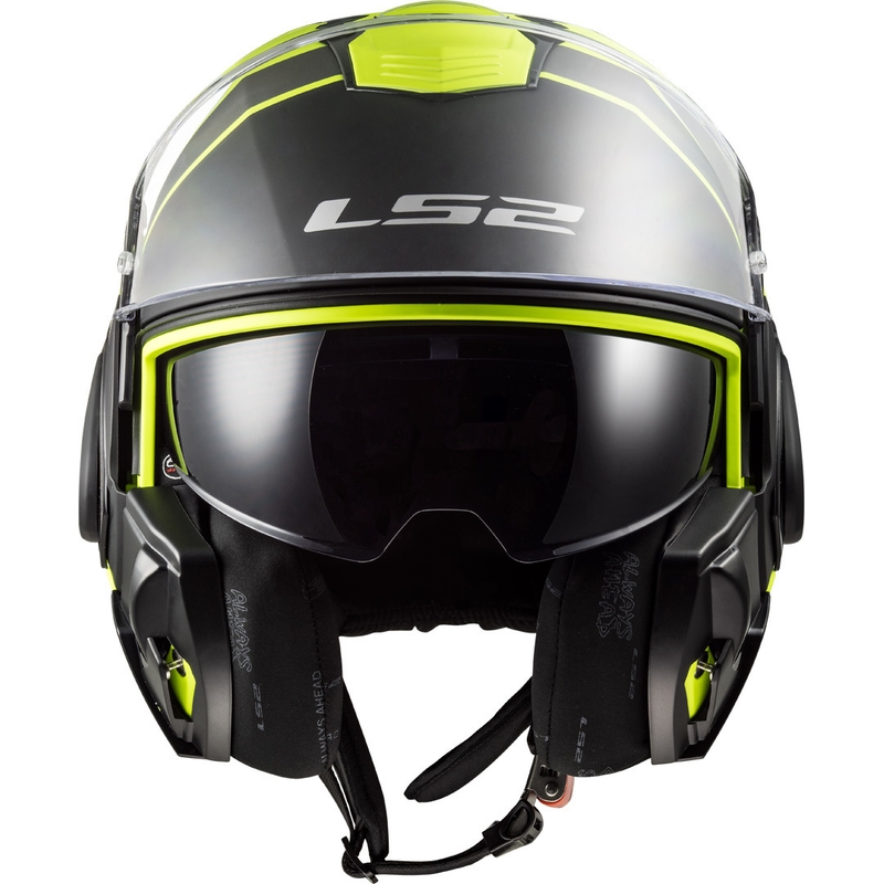 Flip sisak motorkerékpárhoz LS2 FF399 Valiant Prox fekete-fluo sárga eladó