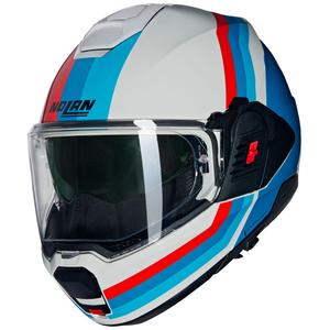 Nolan N120-1 Lineo N-COM 347 hátrahajtható állú motoros bukósisak fehér-kék-piros