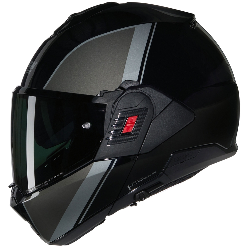 Nolan N120-1 Verniciatura Speciale N-COM 341 hátrahajtható állú motoros bukósisak fekete-szürke
