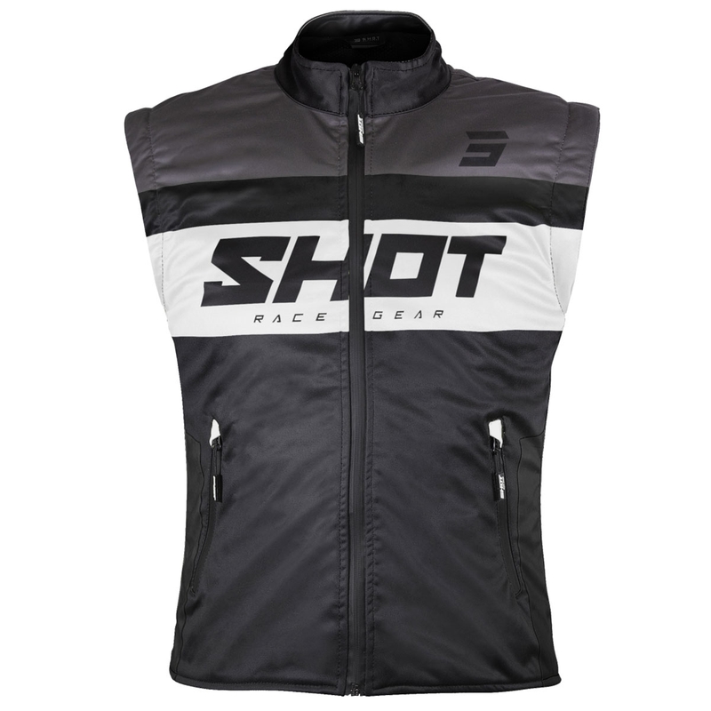 Shot Bodywarmer Lite motoros mellény fekete-fehér