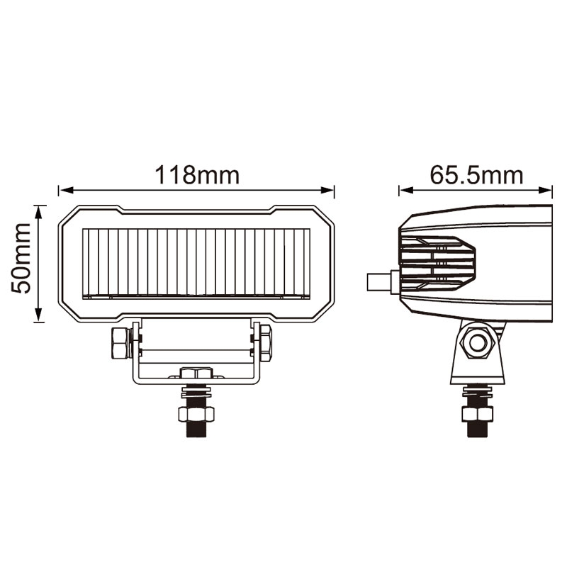 SHARK 4,6" 20W LED lámpa fekete