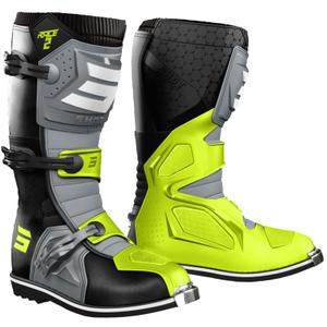 Shot Race 2 motoros csizma fekete-szürke-fluo sárga