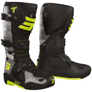Shot Race 4 motocross csizma camo-fluo sárga