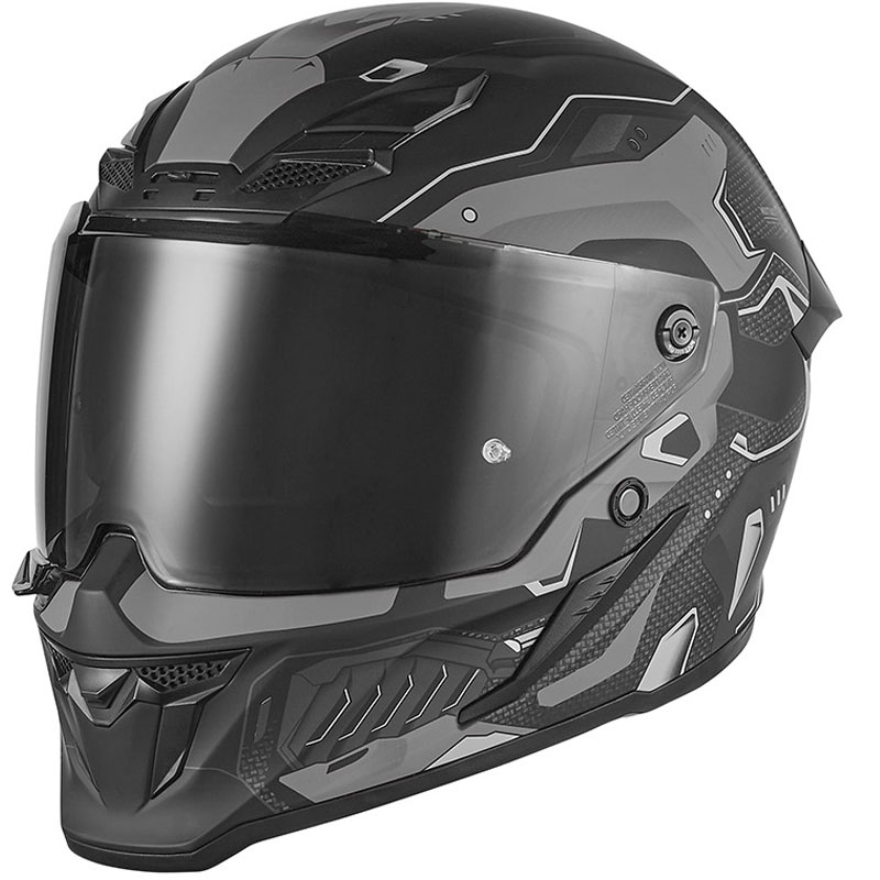 NOX Exlusiv Goliath Berserk zárt motoros bukósisak matt fekete-titán