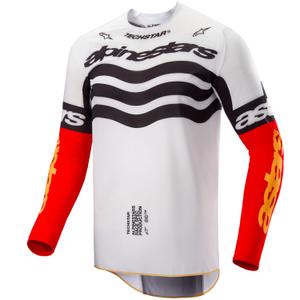 Alpinestars Techstar Limited Edition Deep motokrossz mez fekete-fehér-fluo piros- narancssárga