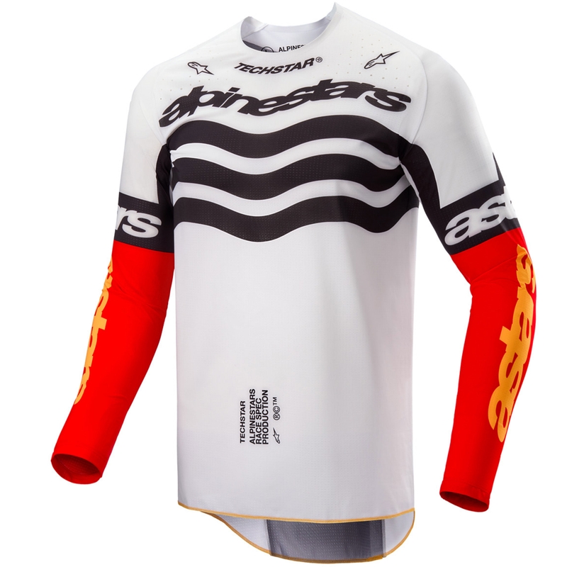 Alpinestars Techstar Limited Edition Deep motokrossz mez fekete-fehér-fluo piros- narancssárga