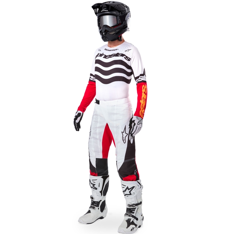 Alpinestars Techstar Limited Edition Deep motokrossz mez fekete-fehér-fluo piros- narancssárga