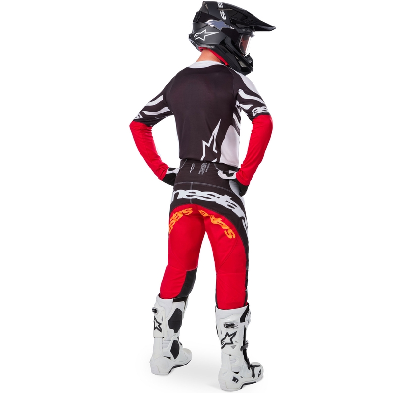 Alpinestars Techstar Limited Edition Deep motokrossz mez fekete-fehér-fluo piros- narancssárga
