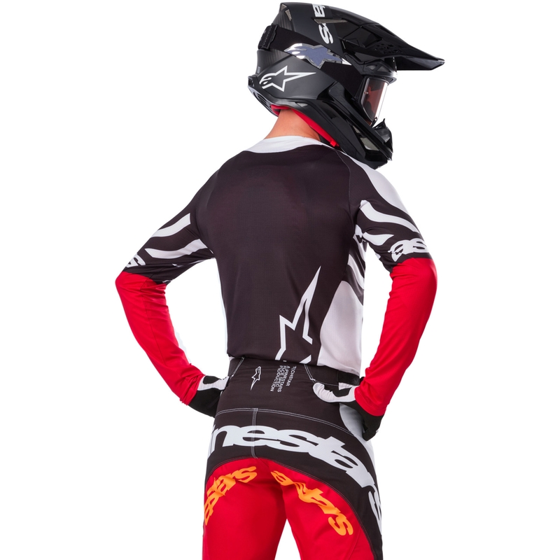 Alpinestars Techstar Limited Edition Deep motokrossz mez fekete-fehér-fluo piros- narancssárga