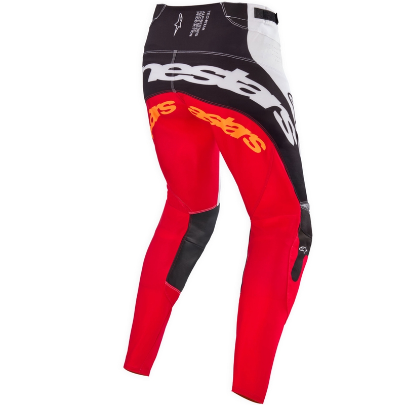 Alpinestars Techstar Limited Edition Deep motokrossz nadrág fekete-fehér-fluo piros- narancssárga