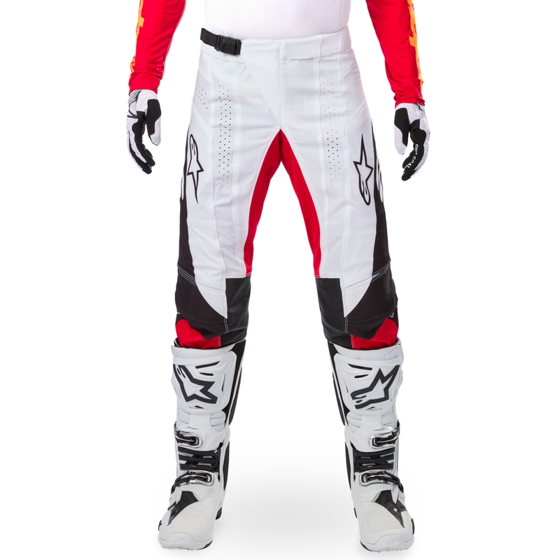Alpinestars Techstar Limited Edition Deep motokrossz nadrág fekete-fehér-fluo piros- narancssárga