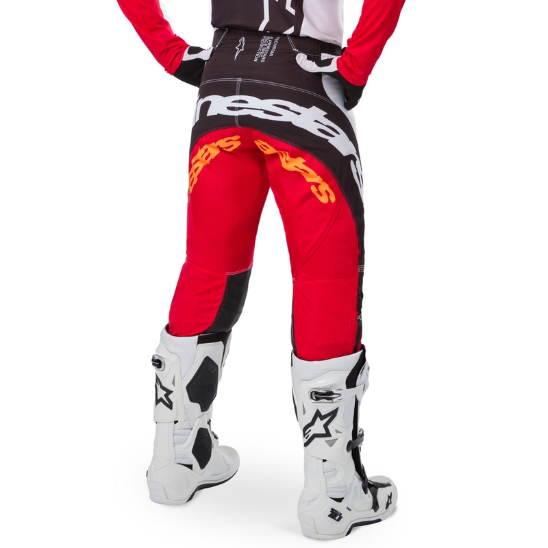 Alpinestars Techstar Limited Edition Deep motokrossz nadrág fekete-fehér-fluo piros- narancssárga