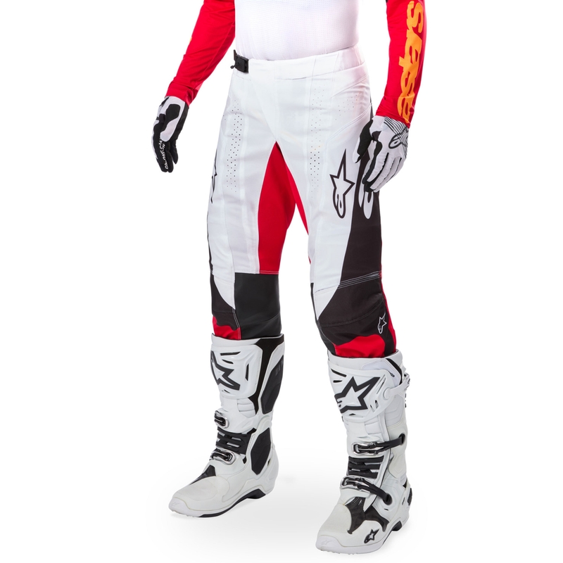 Alpinestars Techstar Limited Edition Deep motokrossz nadrág fekete-fehér-fluo piros- narancssárga