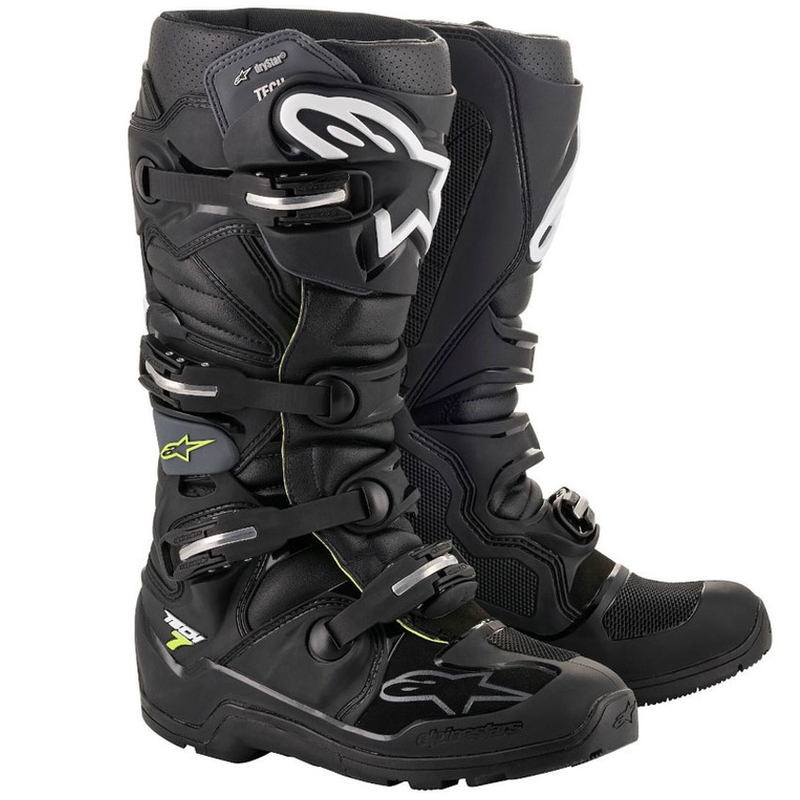 Alpinestars Tech 7 Enduro Drystar motoros csizma fekete-szürke-fluo sárga