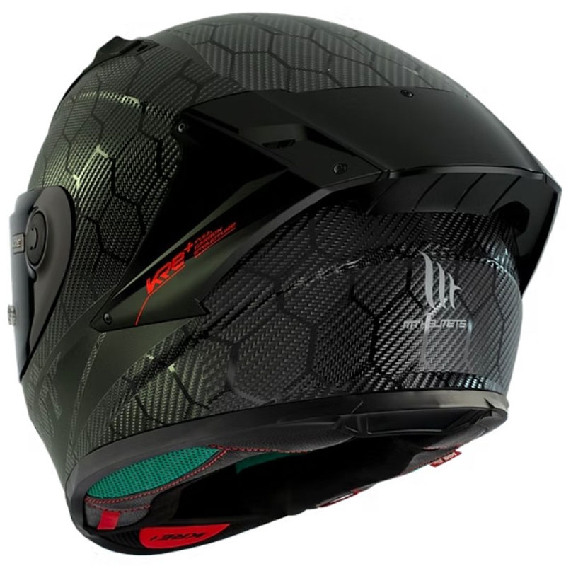 Beépített motoros sisak MT KRE+ Carbon Solid A11 fekete fényes
