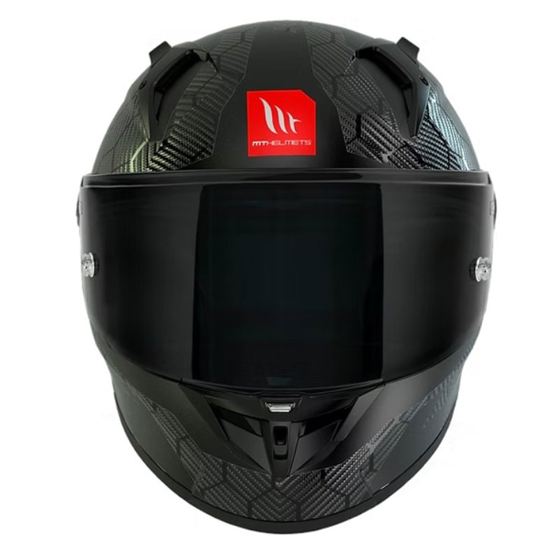 Beépített motoros sisak MT KRE+ Carbon Solid A11 fekete fényes
