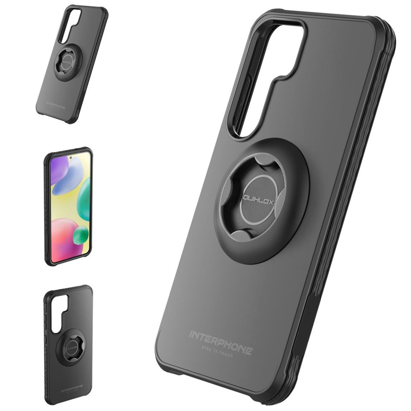 Interphone QUIKLOX Tetraforce védőtok Samsung Galaxy S25 készülékhez fekete