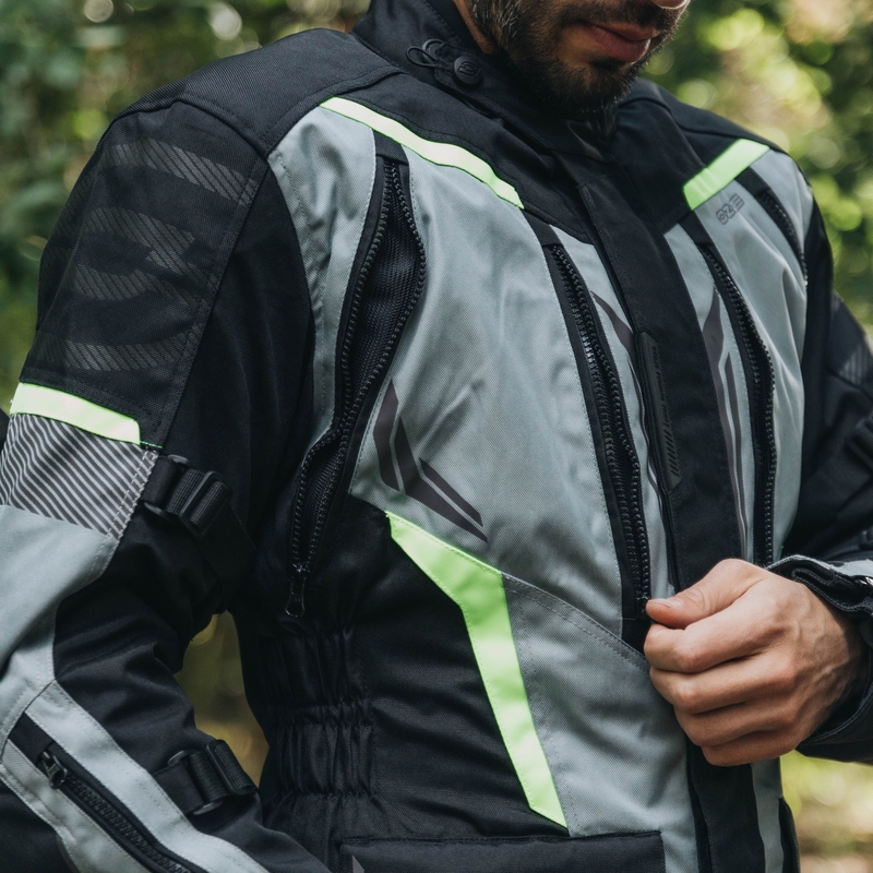 Ozone Tour III motoros kabát fekete-szürke-fluo sárga