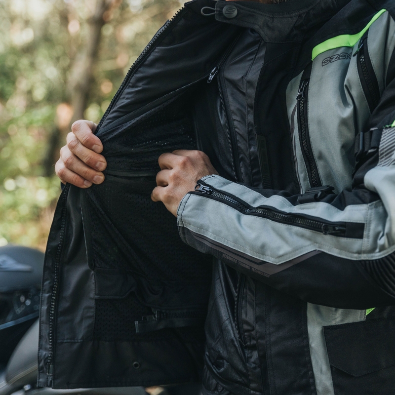 Ozone Tour III motoros kabát fekete-szürke-fluo sárga