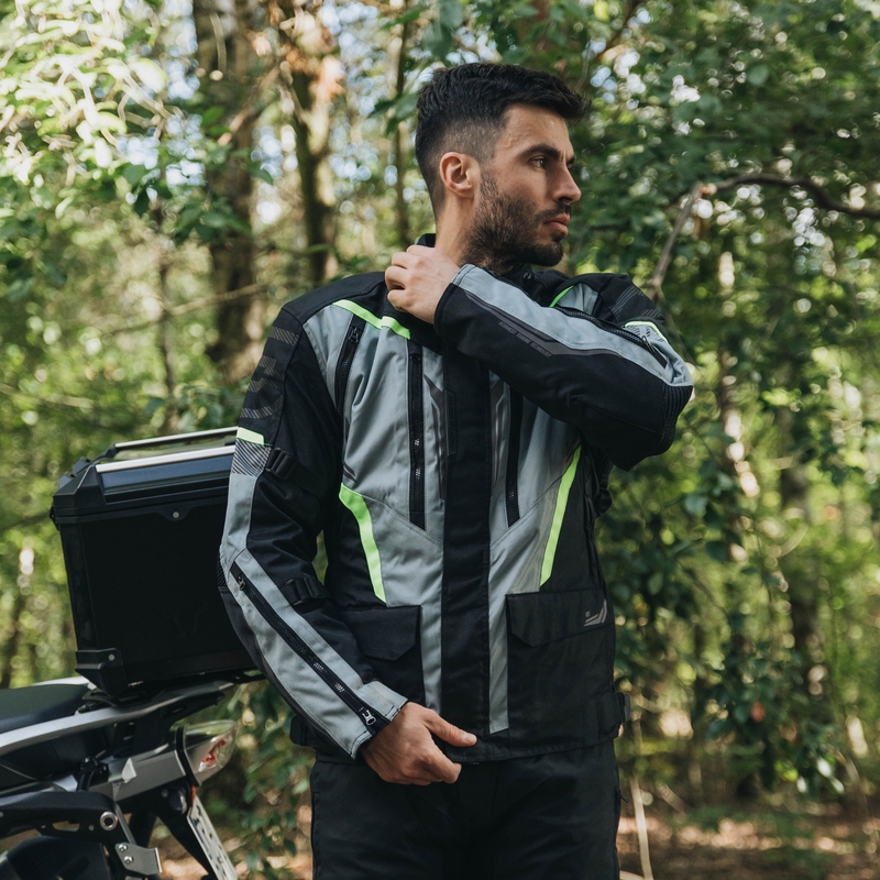 Ozone Tour III motoros kabát fekete-szürke-fluo sárga